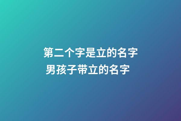 第二个字是立的名字 男孩子带立的名字